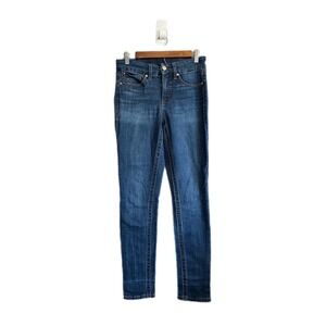 Seven Jeans Womens Skinny Jeans Blue Wash Size 4‎ Button Fly Stretch Denim